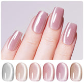 Beetles Cat Eye Nude Reflection swatch showing velvet shimmer for elegant everyday nails.