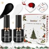 Beetles Christmas Gel Polish Black bottle; long-lasting shine for weeks.
