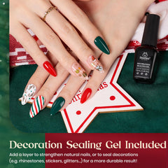Beetles Flame Red shade swatch delivers bold Christmas nail statement