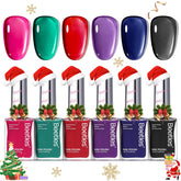 Beetles Christmas nail polish set color palette with festive winter shades.