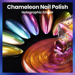Beetles Chrome Nail Polish Chameleon swatch demonstrates vibrant color payoff