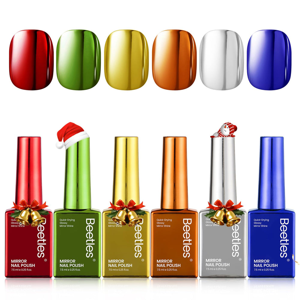 Beetles Chrome Polish Set with mirror finish for at-home salon-quality chrome nails.