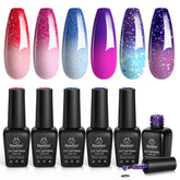 Beetles color-changing gel nail polish kit palette showing six mood colors for creative nails.
