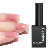 Beetles Nude Pink Gel en botella, brillo duradero para uñas.