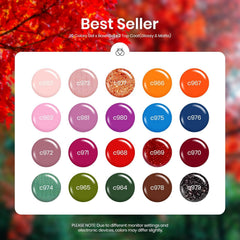 Beetles Fall Gel Polish Kit shows base and top coat for durable, salon-like finishes.