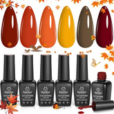 Beetles fall gel nail polish orange for long-lasting autumn manicure and cozy style.