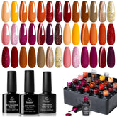 Beetles Fall Gel Nail Polish Set displays all 20 shades for chic autumn nails.