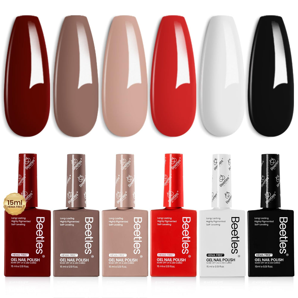 Beetles Fall Winter gel polish set: six bottle shades for at-home manicures.