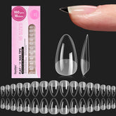 Beetles Flat-X Almond Short nail tips pre-etched for secure fit and long wear.