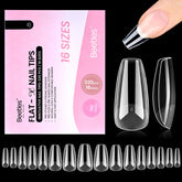 Beetles Flat-X coffin medium nail tips 320-piece set for secure all-day wear
