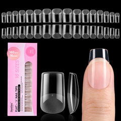 Beetles Flat-X Nail Tips packaging highlights the 160-piece kit for at-home use