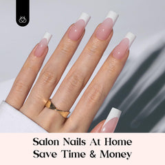 Beetles French Tip Press-On Nails pre-prime/base/color/file save time and improve adhesion