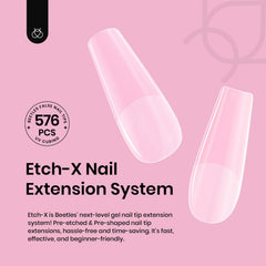 Beetles full-cover nail tips with 12 sizes fit precisely and comfortably.
