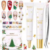 Beetles Gel Nail Art Kit with rhinestones for festive, long-lasting holiday nails.