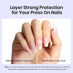 Beetles Gel Nail Glue Kit extra glossy top coat bottle for long-lasting shine