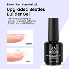 Beetles Gel Nail Glue Kit contents: builder gel, nail glue, and top coat