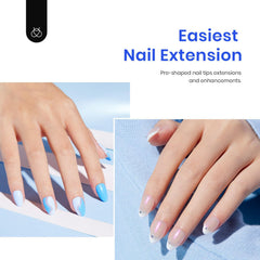 Beetles gel nail kit 5-in-1 glue gel doubles as base and rhinestone adhesive.