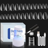 Beetles gel nail kit almond short with UV lamp for quick at-home manicures.