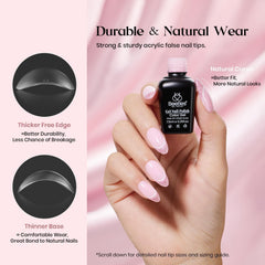 Beetles Gel Nail Kit Clear Almond Medium top coat—long-lasting shine and protection.
