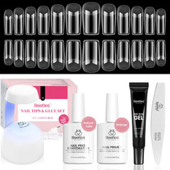 Beetles Gel Nail Kit Medium Square with Dehydrator and Primer ready for at-home manicure