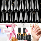 Beetles Gel Nail Kit soft clear nail tips for natural look and easy DIY nails