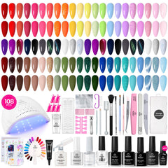 Beetles Gel Nail Polish Kit color swatch shows 55 hues for versatile manicures.