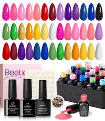 Beetles Gel Nail Polish Set 20 Colors Palette for versatile home nail art