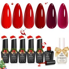 Beetles gel-nail-polish-set bottles row shows vibrant reds for at-home manicures.