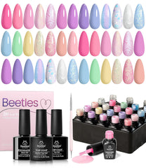 Beetles Gel Nail Polish Set front view highlights a versatile color collection for at-home manicures.