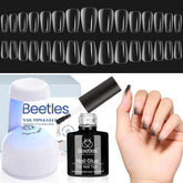 Beetles Gel Nail Tips 510pcs short coffin set for durable DIY nails.