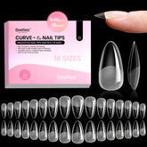 Beetles Gel Nail Tips Almond Curve-EX with secure, natural-looking curvature for long wear