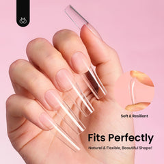 Beetles Gel Nail Tips application process highlights quick 3-minute extension