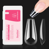 Beetles Gel Nail Tips package with medium coffin clear tips for easy at-home use