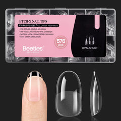 Beetles Gel Nail Tips 576-pcs short oval pack for DIY manicures