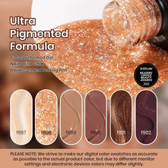 Beetles Brownie Bliss swatches show warm brownie hues