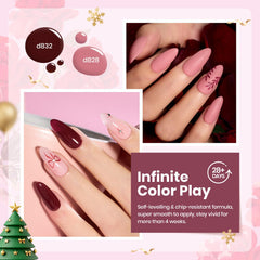 Beetles Burgundy Purple gel polish swatch card showing moody autumn hues.