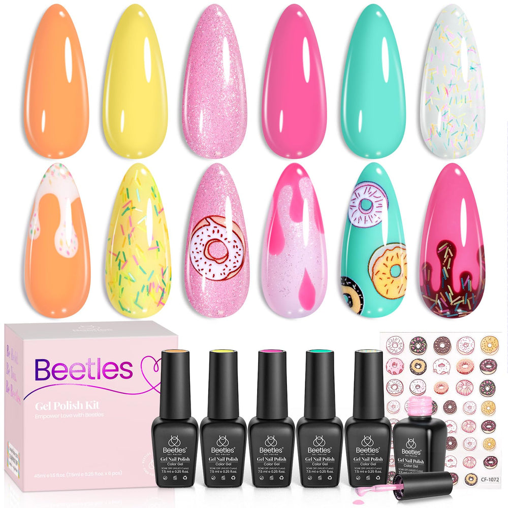 Beetles Gel Polish orange-pastel set for smooth salon-quality at-home manicures.