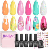 Beetles Gel Polish orange-pastel set for smooth salon-quality at-home manicures.