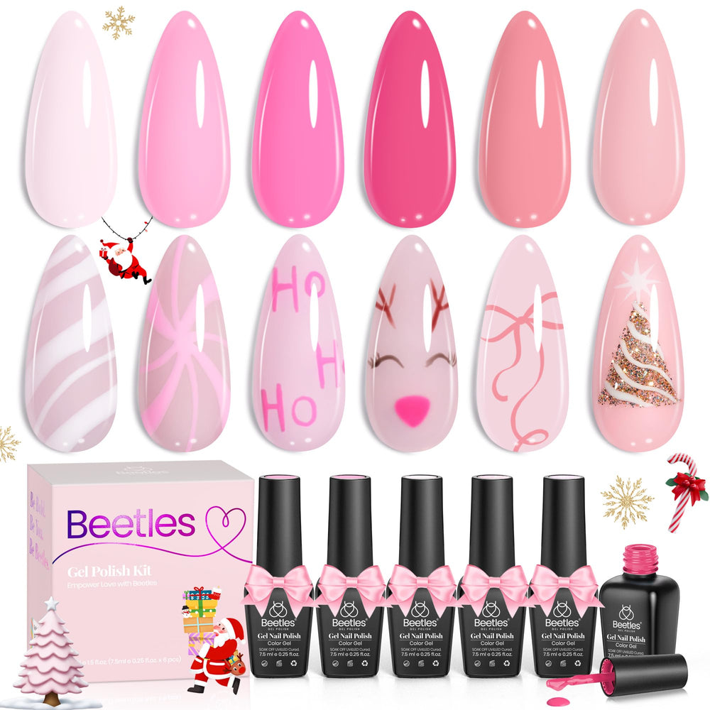 Beetles Gel Polish Pink Melody set box for stylish home manicure.