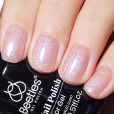 Beetles Gel Polish Purple Jelly bottle shows shimmering color and potential for radiant nails.