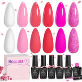 Beetles Gel Polish rosa flamingo: conjunto de seis tonos veraniegos para uñas.