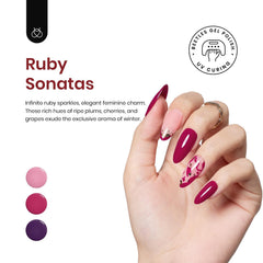 Beetles Gel Polish Ruby Sonatas Burgundy displays deep tone with durable wear and gloss.