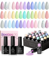 Beetles Gel Polish Set 23pcs macaroon colors display shows diverse shades for nails