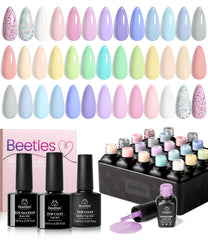 Beetles Gel Polish Set 23pcs macaroon colors display shows diverse shades for nails