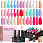 Beetles gel polish set 23pcs packshot for at-home manicures with vibrant hues.