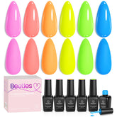 Beetles Gel Polish Set Christmas collection 6 neon colors for holiday nails