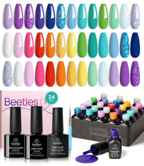 Beetles Gel Polish set color palette with 20 shades for versatile looks.