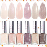 Beetles Gel Polish Set nude colors swatches provide versatile coverage for daily looks.