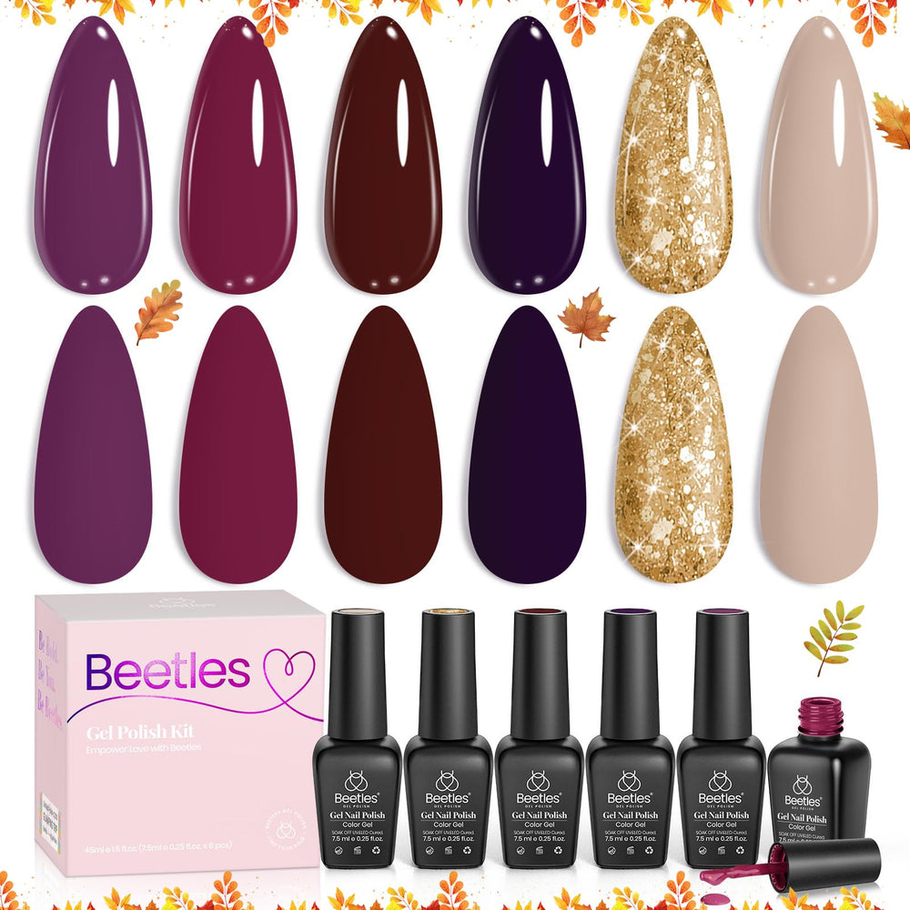 Beetles Gel Polish set packaging display showing winter colors for gifting and home use.