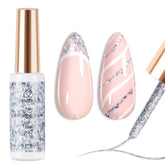 Beetles Gel Polish Silver Glitter bottle shines with reflective sparkle for DIY nail art